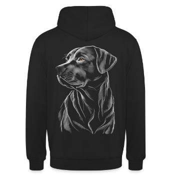 Labrador Silhouette - Unisex Hoodie - Schwarz - Hinten - Michal (187cm)