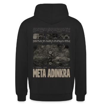 Dark fantasy afro futurism typography graphic - Unisex Hoodie - black - Back - Michal (187cm)