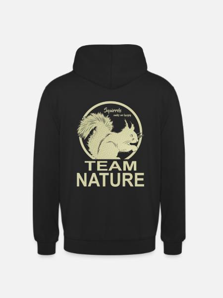 Team Nature, I like squirrels - Unisex Hoodie - black