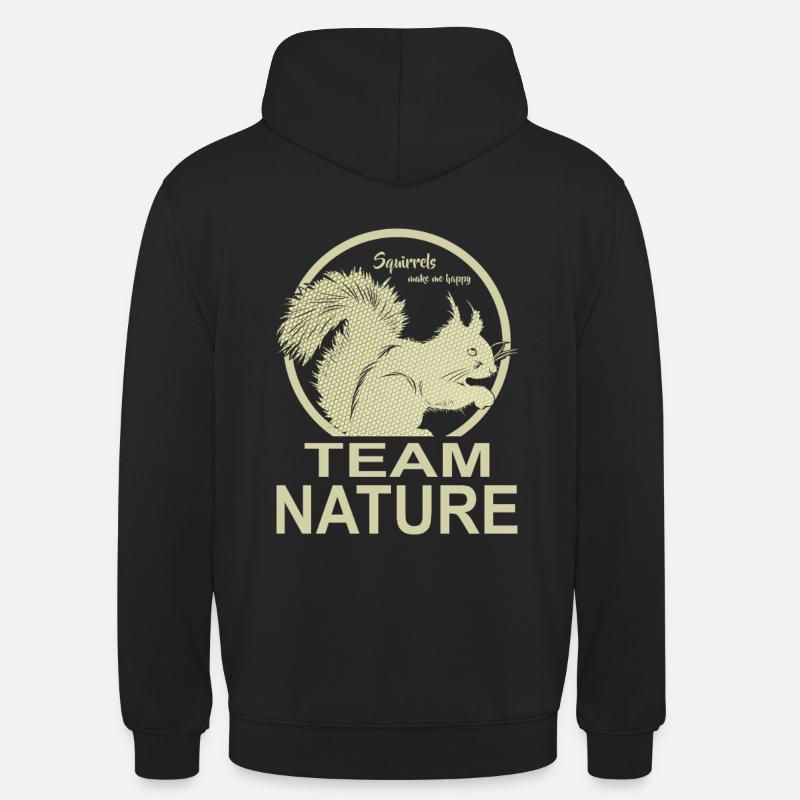 Team Nature, I like squirrels - Unisex Hoodie - black
