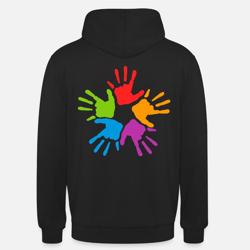 Regenbogen Händs - Unisex Hoodie - Schwarz