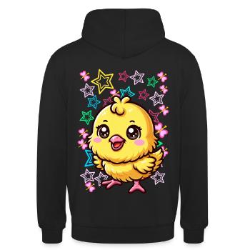 années 80 90s Chick Kids Enfant - Sweat-shirt à capuche unisexe - noir - Dos - Michal (187cm)