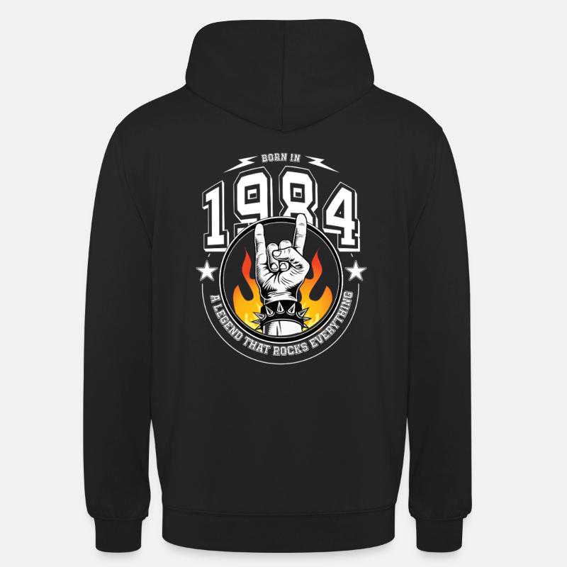 1984 Anniversaire, rock tout - Sweat-shirt à capuche unisexe - noir