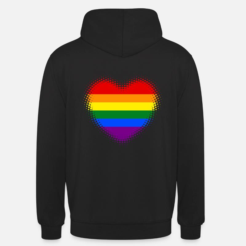 Regenbogen Herz dynamisch - Unisex Hoodie - Schwarz