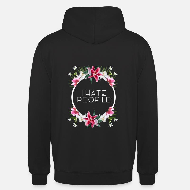 Je déteste les gens - Sweat-shirt à capuche unisexe - noir