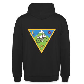 Albert Hofmann LSD Dreieck - Unisex Hoodie - Schwarz - Hinten - Michal (187cm)