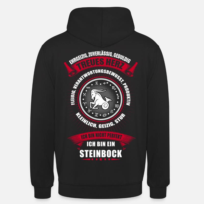 Steinbock Sternzeichen Horoskop - Unisex Hoodie - Schwarz