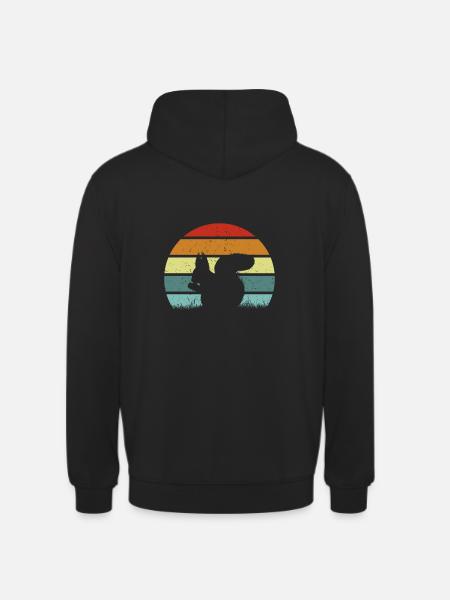 Squirrel Retro Squirrel Lover - Unisex Hoodie - black