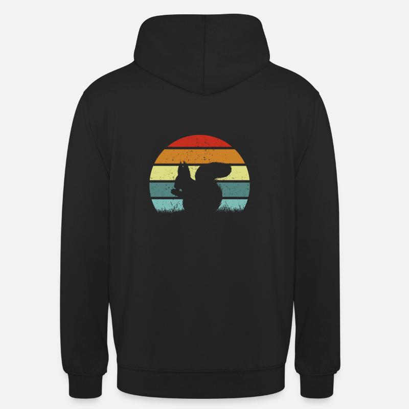 Écureuil Rétro - Sweat-shirt à capuche unisexe - noir