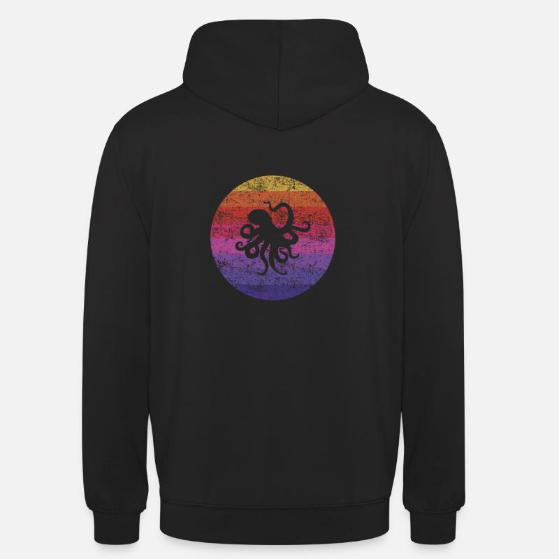 Octopus Rétro - Sweat-shirt à capuche unisexe - noir