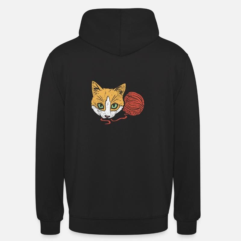 Crochet de fil de chat - Sweat-shirt à capuche unisexe - noir