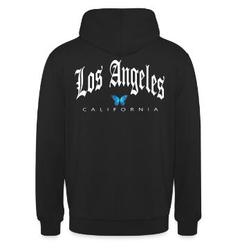 Los Angeles California - Unisex Hoodie - Schwarz - Hinten - Michal (187cm)