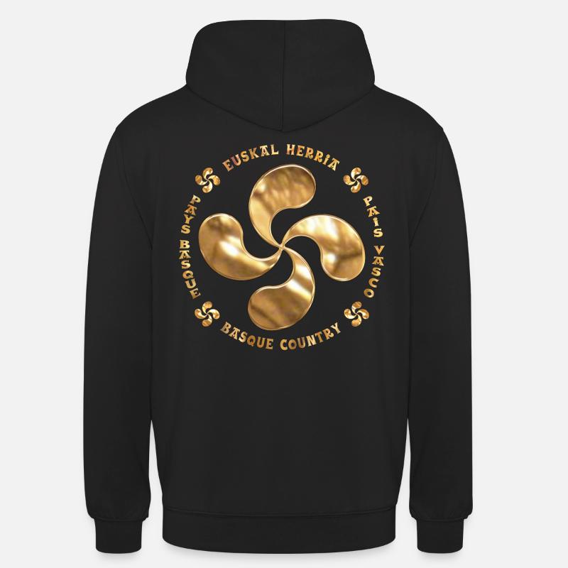 Bijou du Pays Basque, croix Basque - Sweat-shirt à capuche unisexe - noir