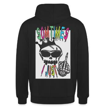 Design antisocial cool et drôle - Sweat-shirt à capuche unisexe - noir - Dos - Michal (187cm)