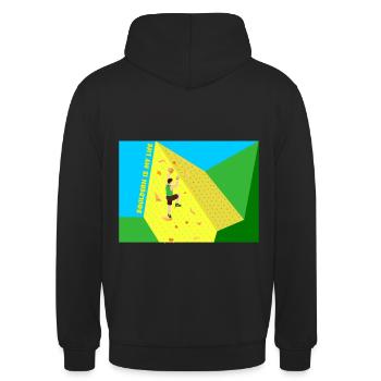 Climbing, Bouldering, Sport Climbing, Climbing Wall, Top - Unisex Hoodie - black - Back - Michal (187cm)