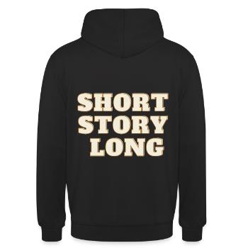 short story long - Unisex Hoodie - Schwarz - Hinten - Michal (187cm)