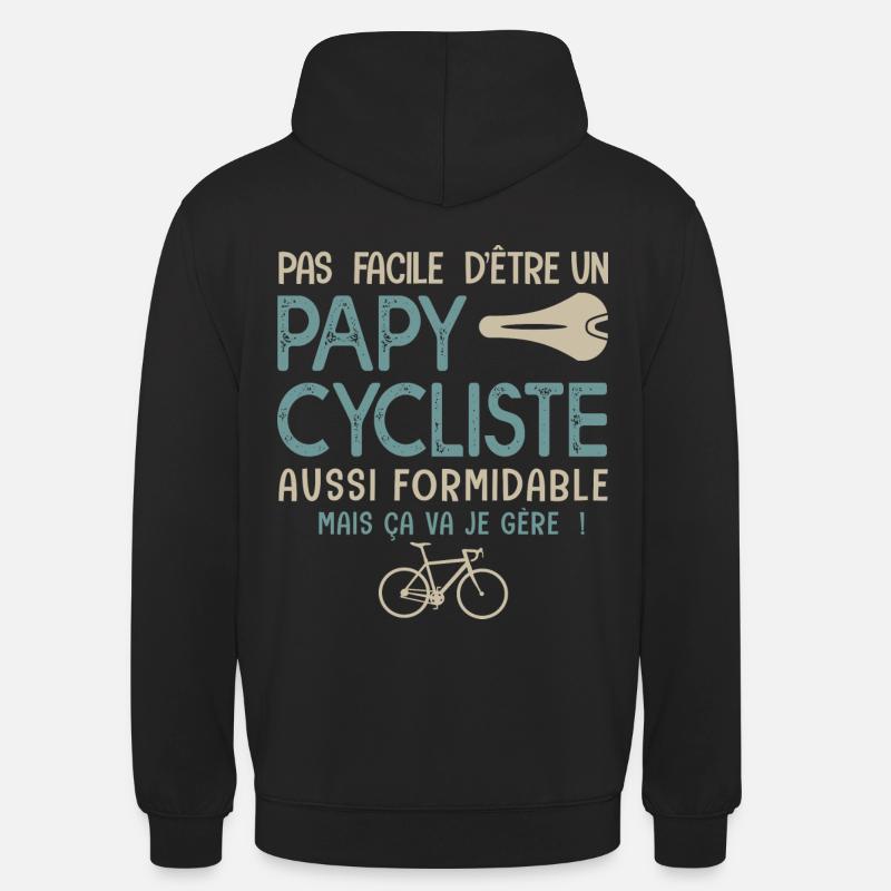 papy cycliste formidable vélo velo vélos - Sweat-shirt à capuche unisexe - noir