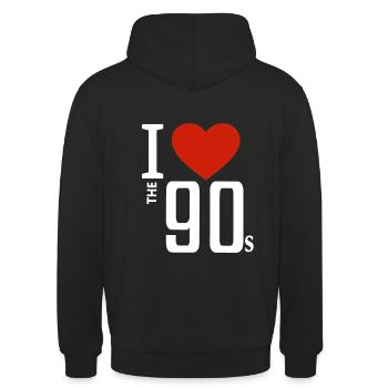 i love the 90s 90er - Unisex Hoodie - Schwarz - Hinten - Michal (187cm)