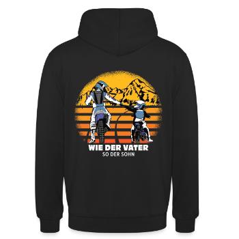 Wie der Vater so der Sohn Papa und Sohn - Unisex Hoodie - Schwarz - Hinten - Michal (187cm)