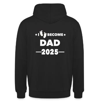 I become Dad 2025 - Unisex Hoodie - Schwarz - Hinten - Michal (187cm)
