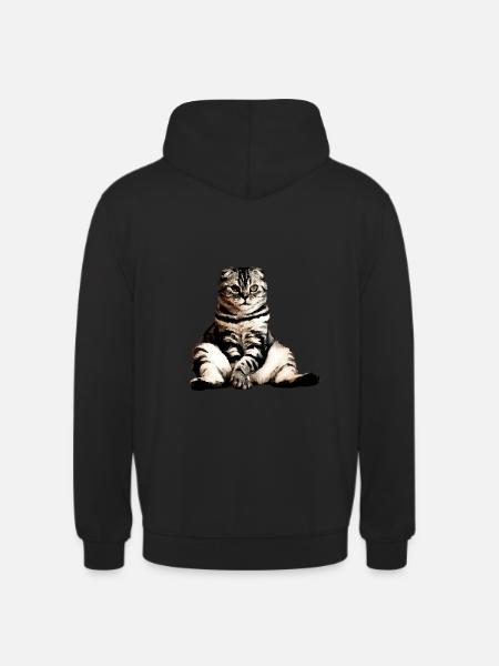 Chats, chat assis, chat - Sweat-shirt à capuche unisexe - noir