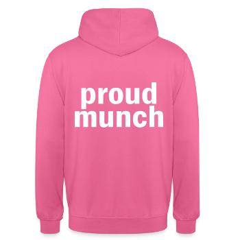 Fier Munch Drôle - Sweat-shirt à capuche unisexe - rose - Dos - Michal (187cm)