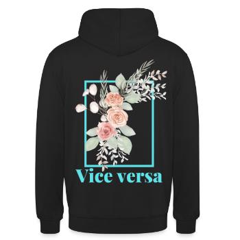 Vice versa Design - Unisex Hoodie - Schwarz - Hinten - Michal (187cm)