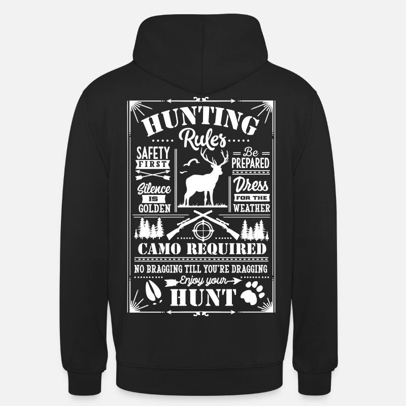 Hunting rules white - Unisex Hoodie - Schwarz
