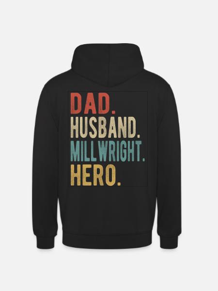 Mill Builder Papa Husband Hero - Sweat-shirt à capuche unisexe - noir