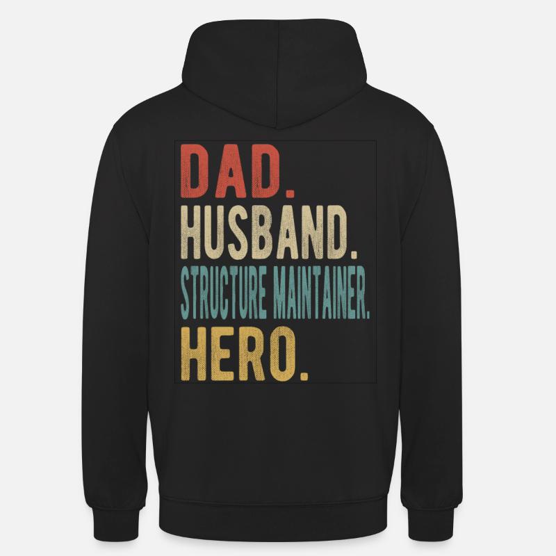 Structure Séjour Papa Mari Héros - Sweat-shirt à capuche unisexe - noir