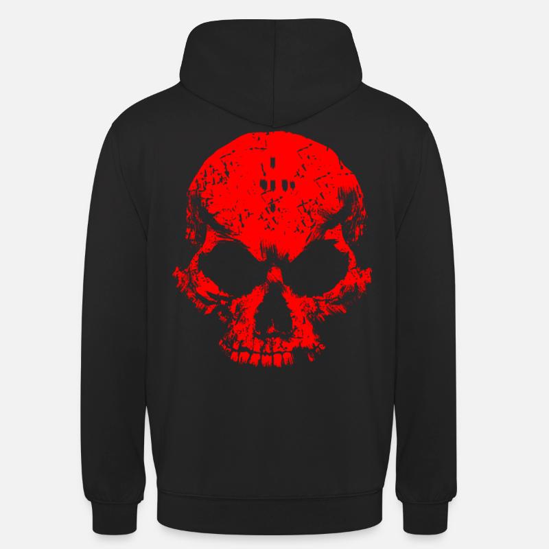 Crâne Rouge - Sweat-shirt à capuche unisexe - noir
