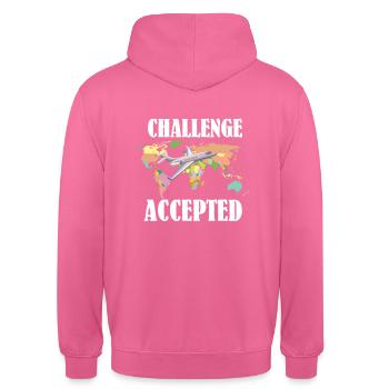 Globetrotter Urlaub T-Shirt Reise fliegen Ferien - Unisex Hoodie - Pink - Hinten - Michal (187cm)