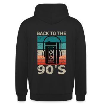 retour aux 90 s 90 - Sweat-shirt à capuche unisexe - noir - Dos - Michal (187cm)