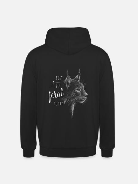 Dzisiaj trochę zdziczały! Ryś, żbik, żbik - Bluza z kapturem typu unisex - czarny