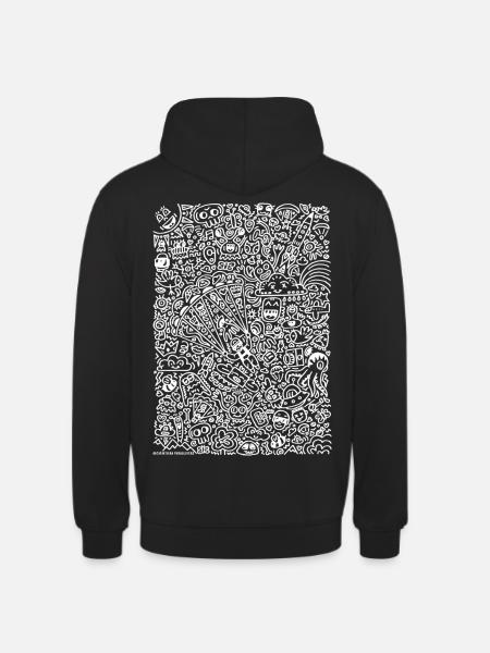 Doodle Paragliders blanc - Sweat-shirt à capuche unisexe - noir