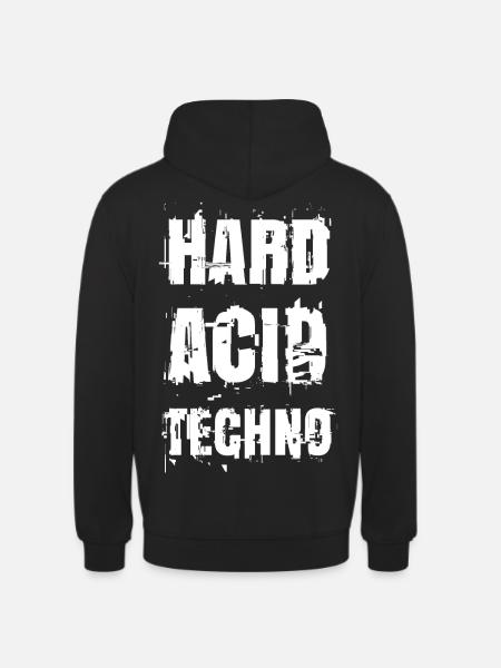 Hard Acid Techno Glitch - Unisex Hoodie - black