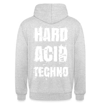 Hard Acid Techno Glitch - Sweat-shirt à capuche unisexe - gris clair chiné - Dos - Michal (187cm)