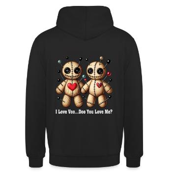 I love you. Voodoo Doll Voodoopuppen Liebe Gothic - Unisex Hoodie - Schwarz - Hinten - Michal (187cm)