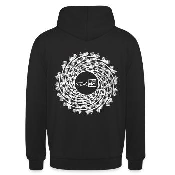 Tekno 23 - Unisex Hoodie - Schwarz - Hinten - Michal (187cm)