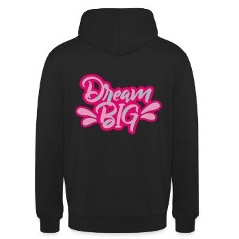 Träumen Sie groß - Unisex Hoodie - Schwarz - Hinten - Michal (187cm)