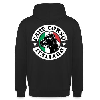 Cane Corso Italy - Unisex Hoodie - Schwarz - Hinten - Michal (187cm)