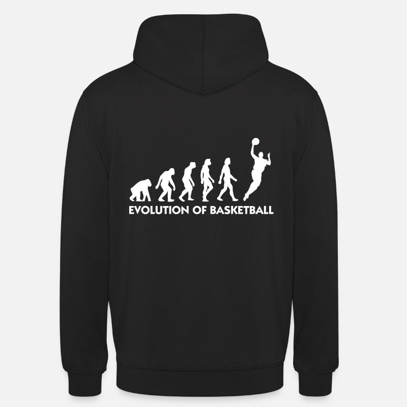 L évolution de Basket-ball - Sweat-shirt à capuche unisexe - noir