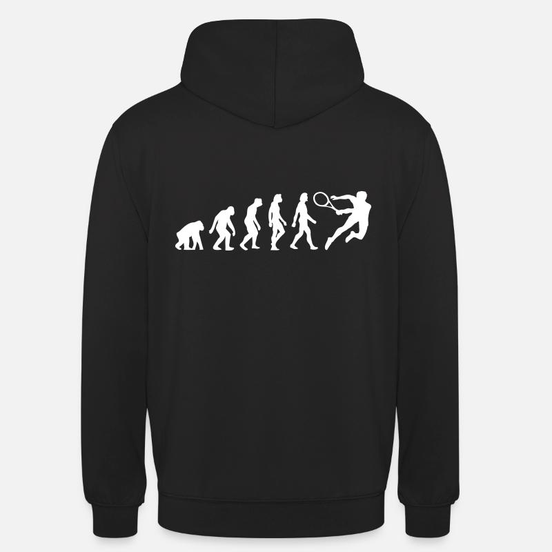 L évolution de Tennis - Sweat-shirt à capuche unisexe - noir