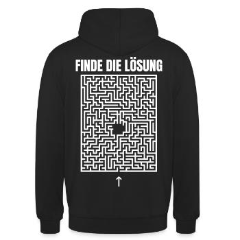 Finde die Lösung - Unisex Hoodie - Schwarz - Hinten - Michal (187cm)