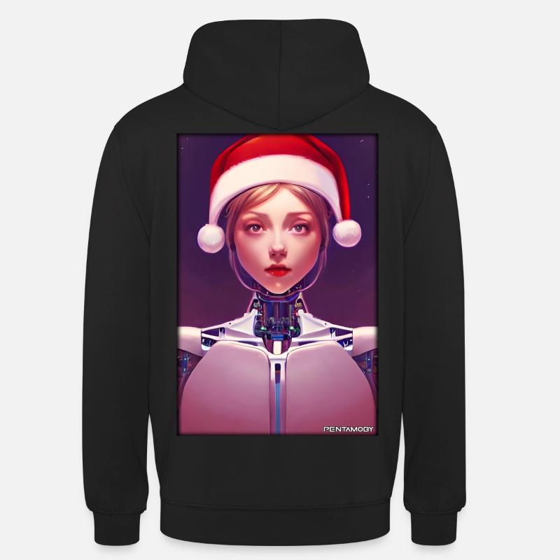 Robots Noël Future Technology Science - Sweat-shirt à capuche unisexe - noir