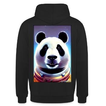 Pandabär Panda Astronaut Zukunft Sci-Fi Technik - Unisex Hoodie - Schwarz - Hinten - Michal (187cm)
