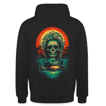 Retro Skull - Unisex Hoodie - black - Back - Michal (187cm)