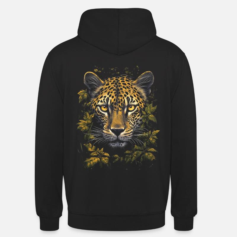 Léopard - Sweat-shirt à capuche unisexe - noir