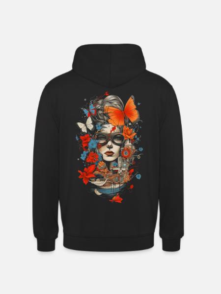 Unikate, Blumen und Frauen - Unisex Hoodie - Schwarz
