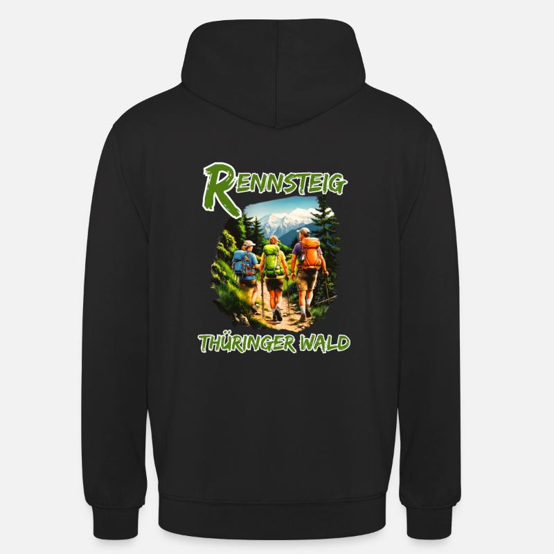 Rennsteig-Forêt de Thuringe-Thuringe - Sweat-shirt à capuche unisexe - noir